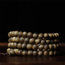Load image into Gallery viewer, Green Kynam Wild Oud Agarwood Bracelet from Hainan 8mm Diameter Beads
