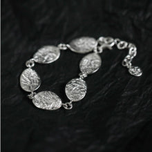 Load image into Gallery viewer, Adjustable Minimalist Hammered Silver Tile Sterling Silver Bracelet
