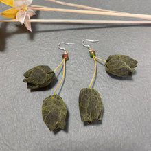 Load image into Gallery viewer, Gambiered Canton Gauze Tea Silk Handmade Earrings
