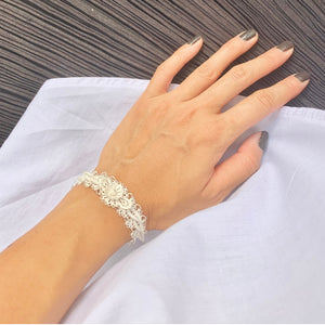 SANLUYI exceptional collection Splendid knitting bracelet with leaf shaped chain
