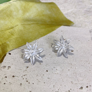 Handmade Silver Floral Earrings